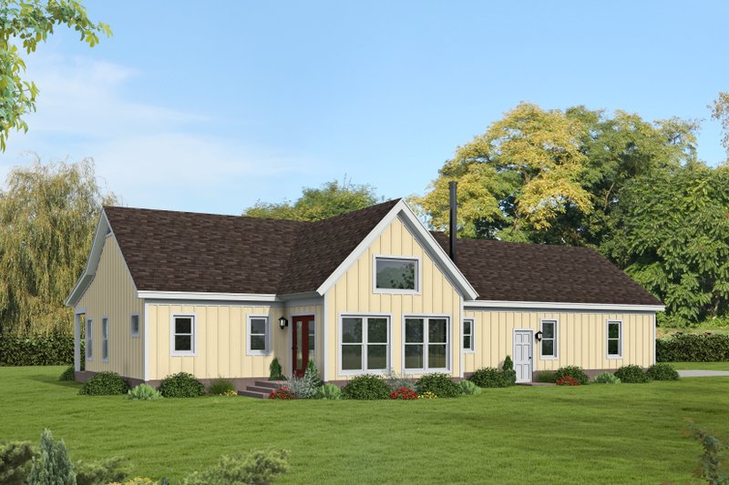 House Blueprint - Exterior - Rear Elevation for Contemporary House Plan #932-940 - 2 bed, 2 bath
