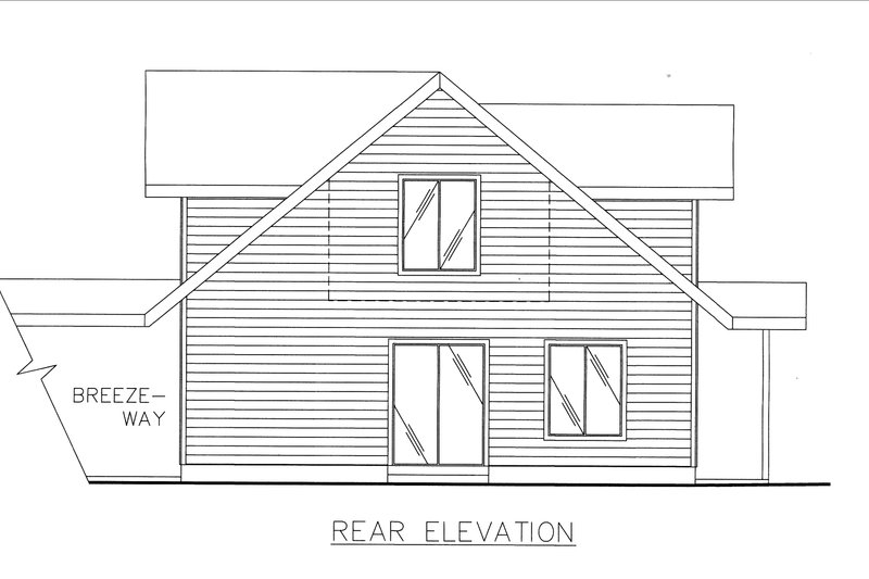 Dream House Plan - Exterior - Rear Elevation for Farmhouse House Plan #117-247 - 2 bed, 2 bath