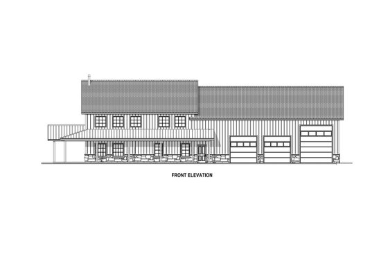 Exterior - Front Elevation 4 for Barndominium House Plan #1084-15 - 4 bed, 2.5 bath