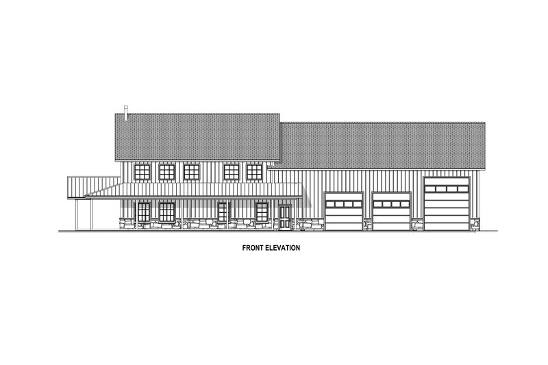 Architectural House Design - Exterior - Front Elevation 4 for Barndominium House Plan #1084-15 - 4 bed, 2.5 bath