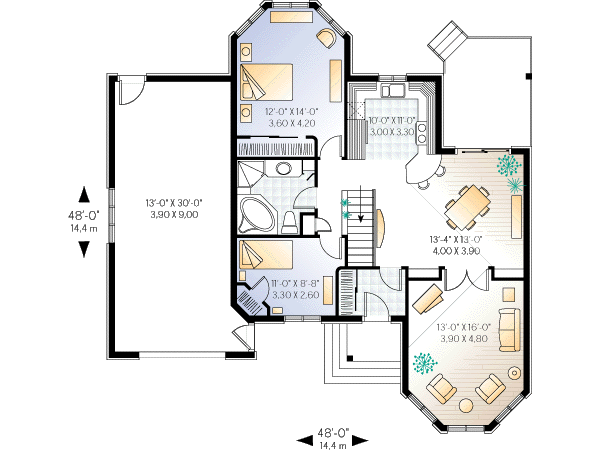 House Plan Design - European Floor Plan - Main Floor Plan #23-156