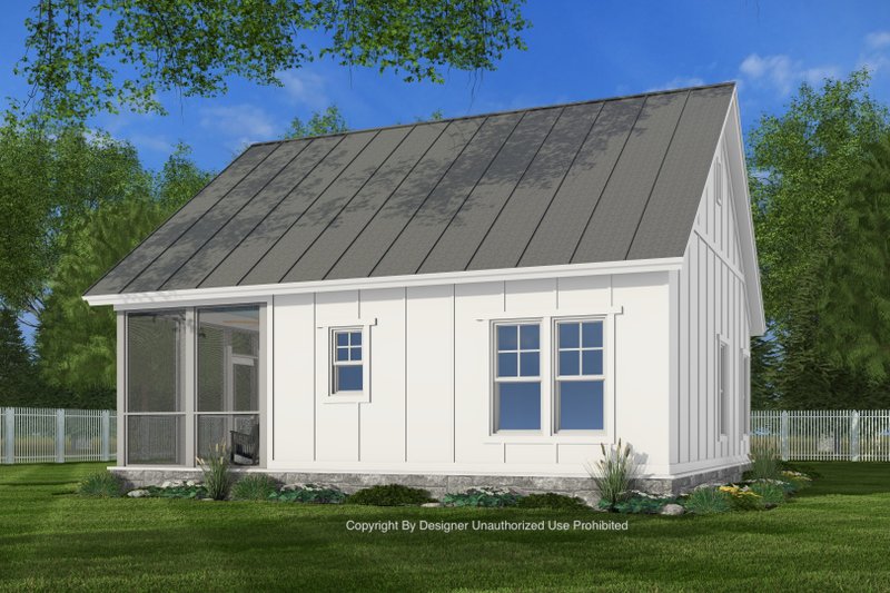 House Blueprint - Exterior - Rear Elevation 1 for Bungalow House Plan #51-1429 - 1 bed, 1 bath