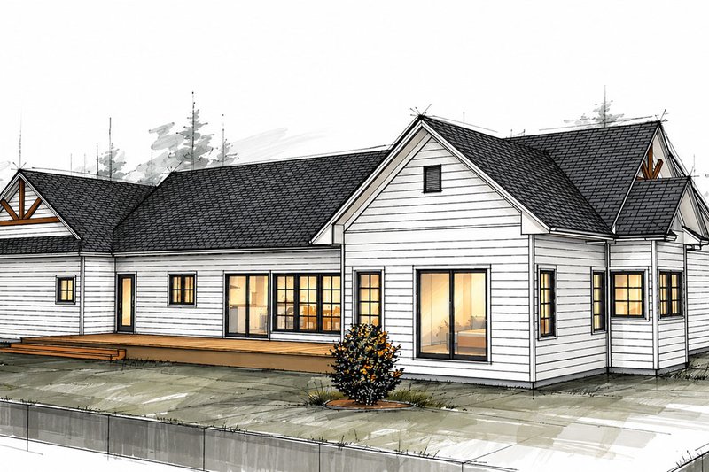 Architectural House Design - Exterior - Other Elevation 2 for Country House Plan #1101-76 - 3 bed, 2.5 bath