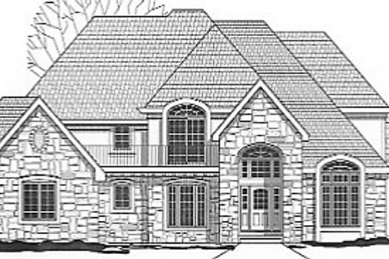 Exterior - Front Elevation for Traditional House Plan #67-710 - 5 bed, 3 bath