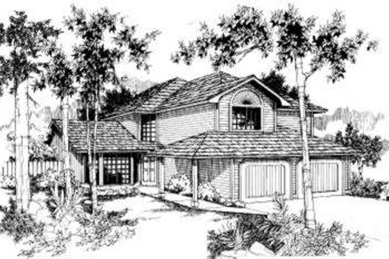 Exterior - Front Elevation for Bungalow House Plan #303-297 - 3 bed, 2.5 bath