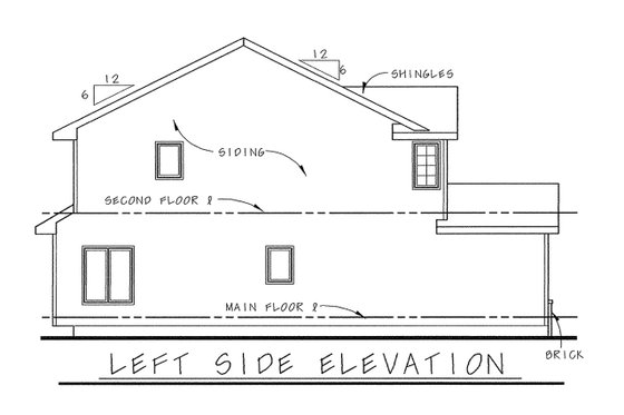 Exterior - Other Elevation for Traditional House Plan #20-1664 - 3 bed, 3 bath