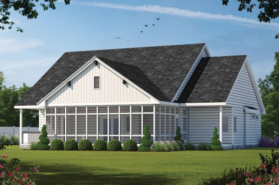 Exterior - Rear Elevation for Ranch House Plan #20-2514 - 3 bed, 2 bath