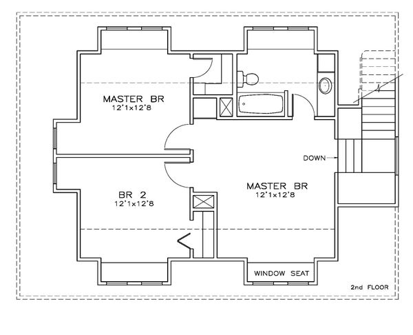 House Blueprint - Southern Floor Plan - Upper Floor Plan #8-313