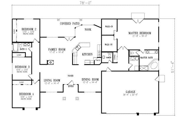 Home Plan - Adobe / Southwestern Floor Plan - Main Floor Plan #1-620