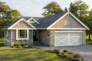 Architectural House Design - Exterior - Front Elevation for Craftsman House Plan #1100-105 - 3 bed, 2 bath