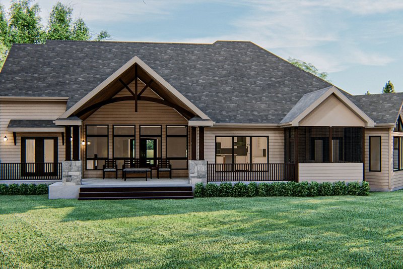 Dream House Plan - Exterior - Rear Elevation for Craftsman House Plan #455-288 - 3 bed, 2.5 bath