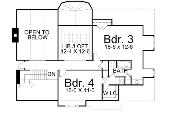 Floor Plan - Upper Floor for European House Plan #119-257 - 4 bed, 3.5 bath