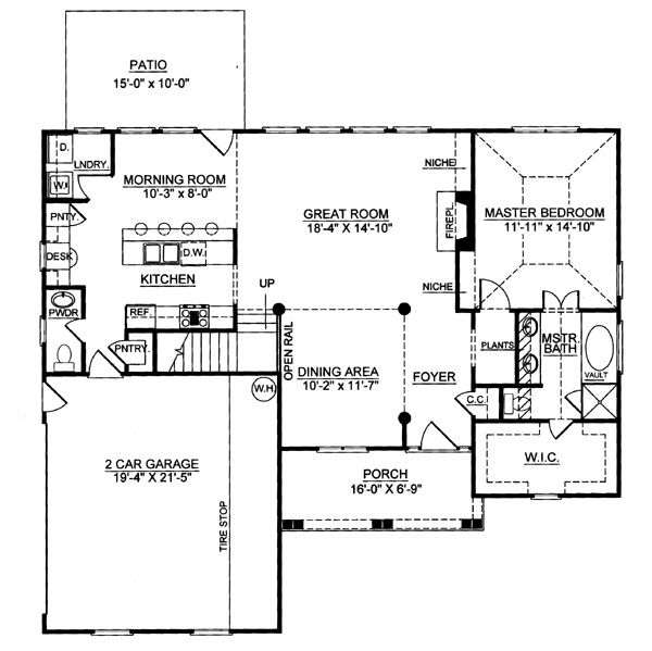 Colonial Floor Plan - Main Floor Plan #119-258