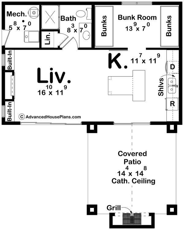 House Blueprint - Traditional Floor Plan - Main Floor Plan #455-637