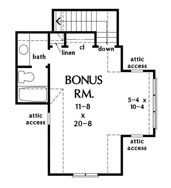Ranch Floor Plan - Upper Floor Plan #929-1094