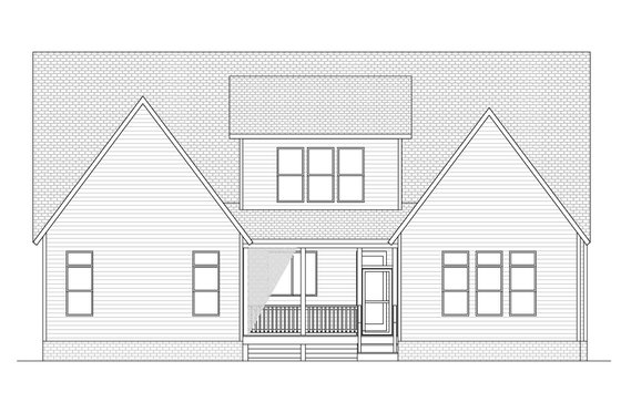 Exterior - Rear Elevation for Contemporary House Plan #1080-25 - 5 bed, 4.5 bath