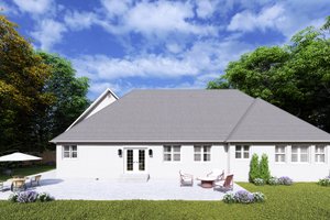 Exterior - Rear Elevation for Ranch House Plan #1060-300 - 3 bed, 2 bath