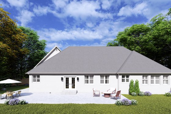 Exterior - Rear Elevation for Ranch House Plan #1060-300 - 3 bed, 2 bath