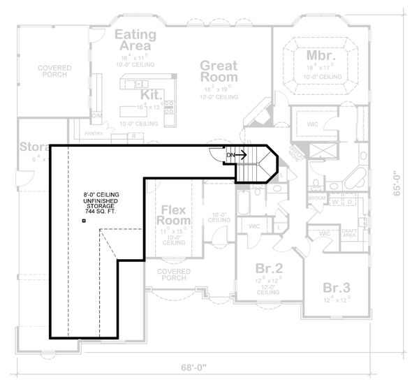 House Plan Design - European Floor Plan - Upper Floor Plan #20-1822