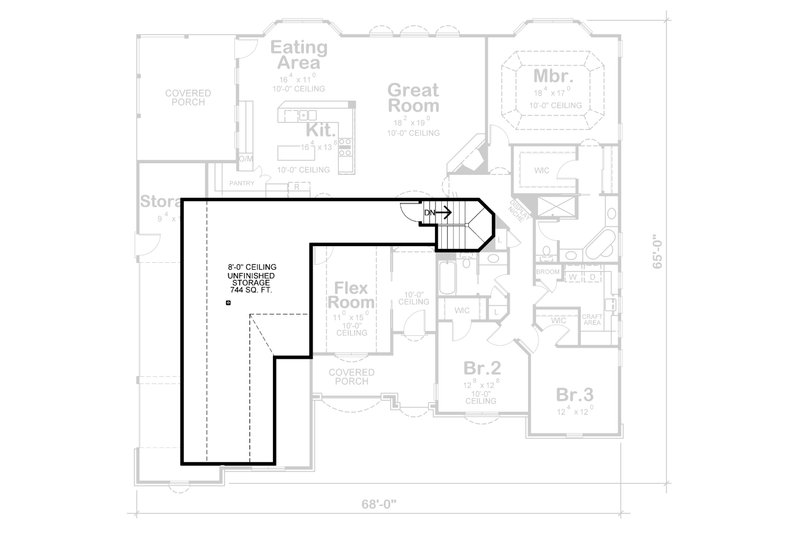 Home Plan - Floor Plan - Upper Floor for European House Plan #20-1822 - 3 bed, 3 bath