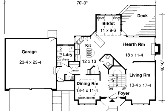 Floor Plan - Main Floor for European House Plan #312-125 - 5 bed, 2.5 bath