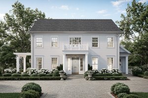 House Blueprint - Exterior - Front Elevation for Traditional House Plan #1114-94 - 4 bed, 3.5 bath