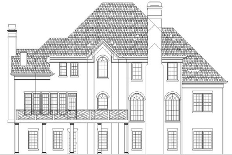 Home Plan - Exterior - Rear Elevation for European House Plan #119-110 - 4 bed, 3 bath