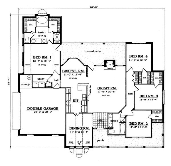 Country Floor Plan - Main Floor Plan #42-137