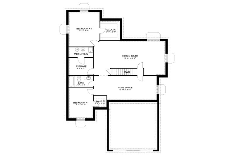 House Blueprint - Floor Plan - Lower Floor for Cottage House Plan #1060-177 - 3 bed, 2 bath