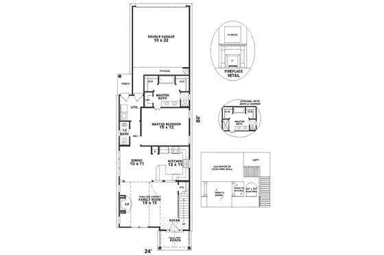 Floor Plan - Main Floor for Southern House Plan #81-136 - 4 bed, 2.5 bath