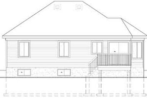 Exterior - Rear Elevation for Colonial House Plan #25-4172 - 4 bed, 2.5 bath
