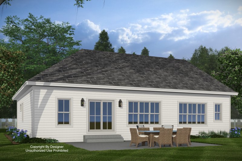 Architectural House Design - Exterior - Rear Elevation 1 for Country House Plan #51-1558 - 2 bed, 2 bath
