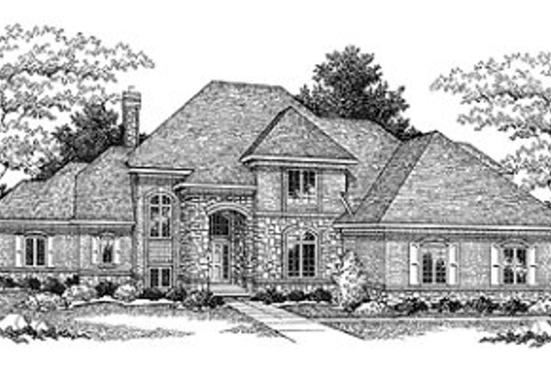 Architectural House Design - European Exterior - Front Elevation Plan #70-503