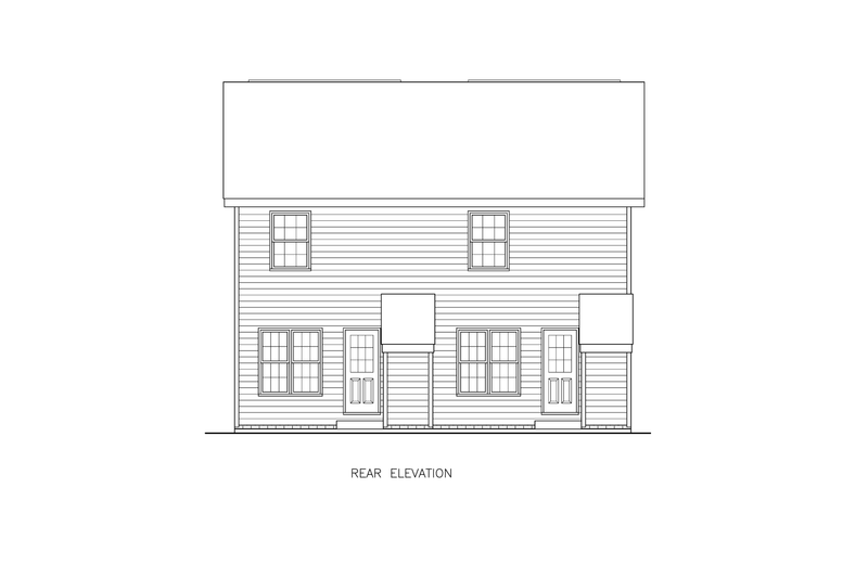 House Blueprint - Exterior - Rear Elevation for Craftsman House Plan #54-628 - 4 bed, 2 bath