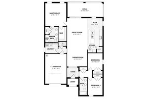 Floor Plan - Main Floor for Traditional House Plan #1058-246 - 3 bed, 2 bath