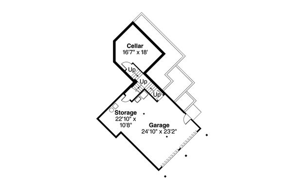 Architectural House Design - European Floor Plan - Lower Floor Plan #124-1062