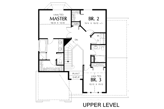 Floor Plan - Upper Floor for Traditional House Plan #48-137 - 4 bed, 2.5 bath