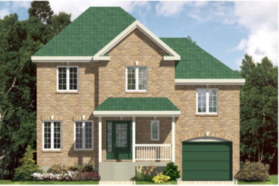 Exterior - Front Elevation for European House Plan #138-267 - 3 bed, 1 bath