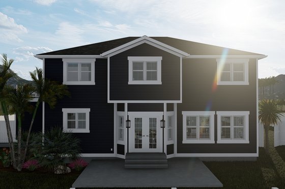 Exterior - Rear Elevation for Craftsman House Plan #1060-66 - 4 bed, 2.5 bath