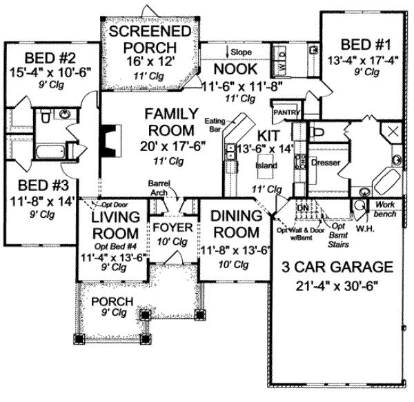 House Design - Bungalow Floor Plan - Main Floor Plan #20-1840
