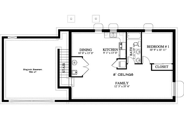 Home Plan - Ranch Floor Plan - Lower Floor Plan #1060-28