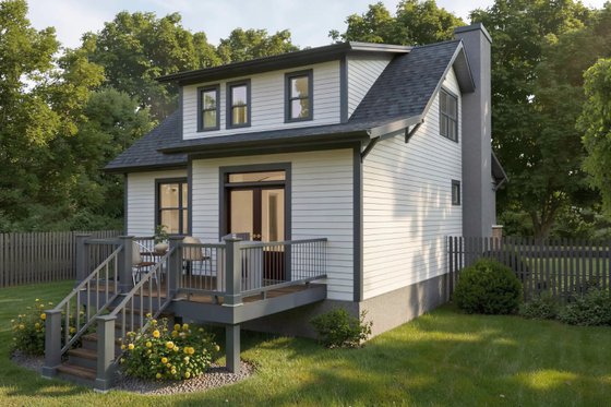 Exterior - Rear Elevation for Bungalow House Plan #79-326 - 3 bed, 2 bath