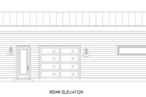 Exterior - Rear Elevation for Contemporary House Plan #932-736, 0.5 bath