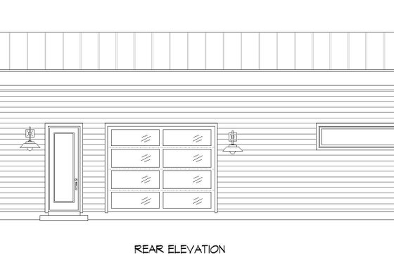 Exterior - Rear Elevation for Contemporary House Plan #932-736, 0.5 bath