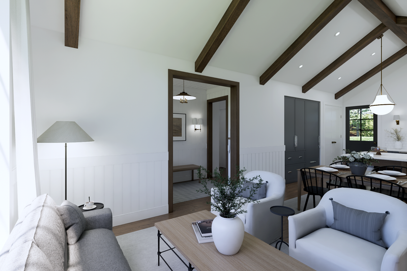 Dream House Plan - Interior - Family Room 1 for Farmhouse House Plan #1114-8 - 2 bed, 2 bath