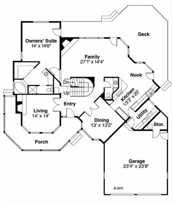 House Plan Design - Traditional Floor Plan - Main Floor Plan #124-103