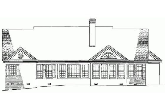 Rear view - 2700 square foot Southern home