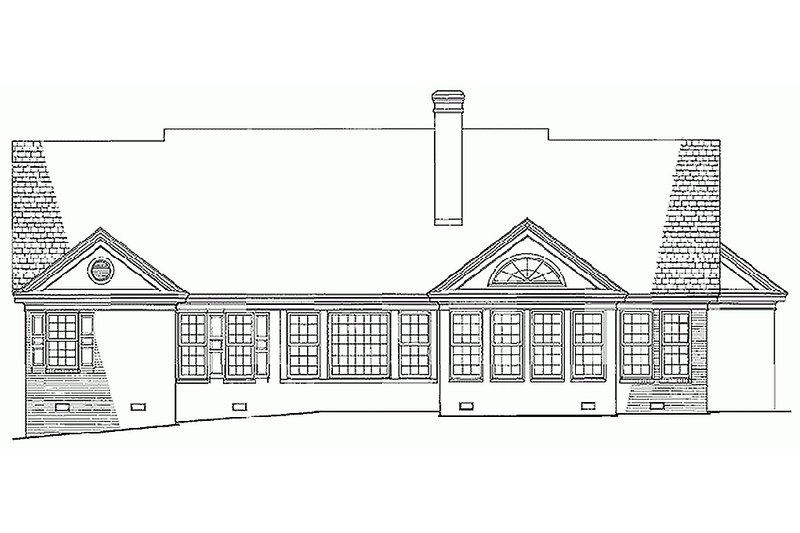 Home Plan - Rear view - 2700 square foot Southern home