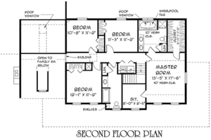 Floor Plan - Upper Floor for Farmhouse House Plan #75-102 - 4 bed, 2.5 bath