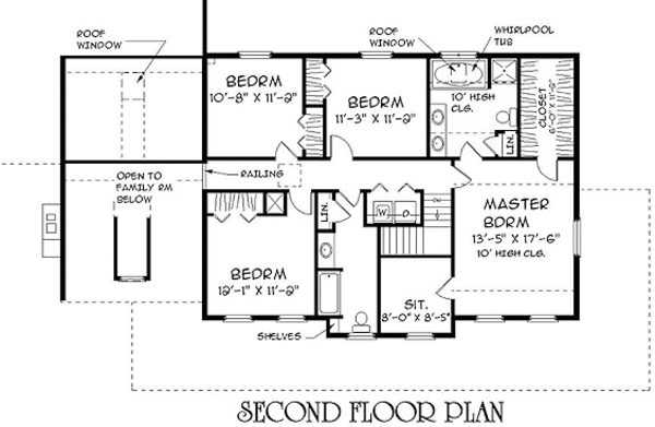 Farmhouse Floor Plan - Upper Floor Plan #75-102